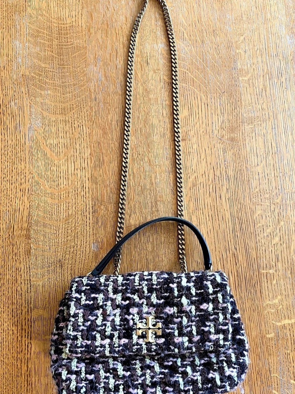 Tory Burch Small Fleming Soft Tweed Convertible Shoulder Bag Tweed Shoulder Bag